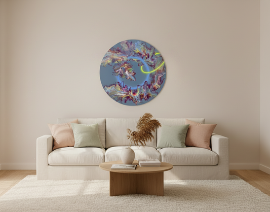 Femme Painting in Living Room – No Wall Lamps