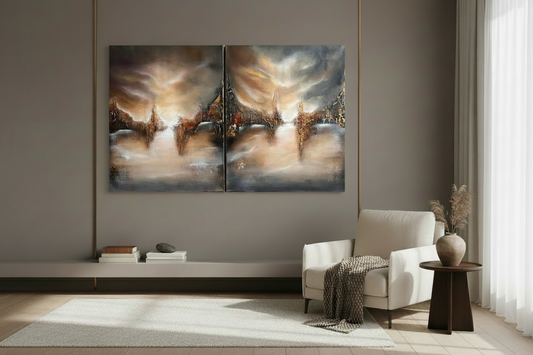 When the Light Meets the Silence - Wider Diptych Gap