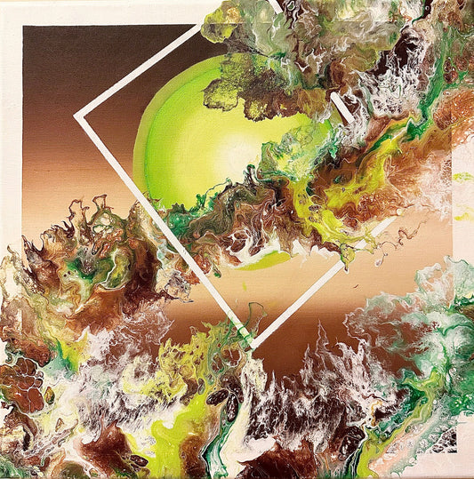 Through The Space-51x51 cm Original Acrylic Painting on Canvas