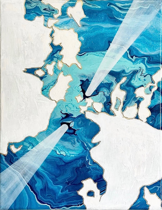 Underneath The Surface- 35.5x45.5cm Original Mixed Media Painting on Canvas