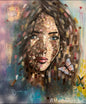 Flicker Memory - 50x60cm, Original Mixed Media Painting on Canvas