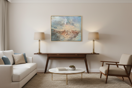 Dream Land Painting with Colour-Matched Cushions