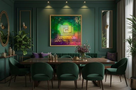 Maze Painting in Dining Room - No Pendant Lights