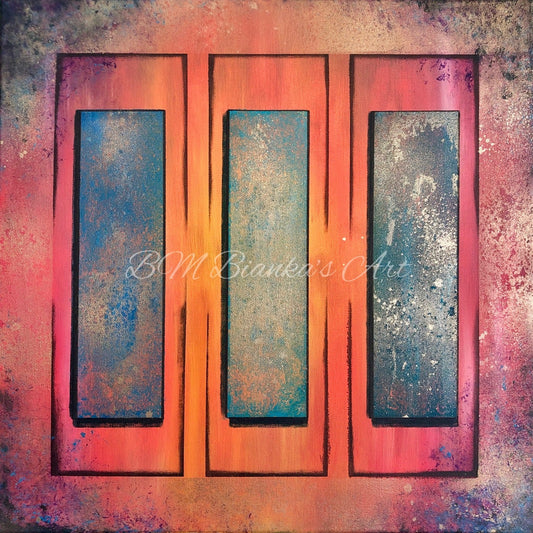 Rusty- 45.5x45.5cm Original Acrylic Painting on Canvas