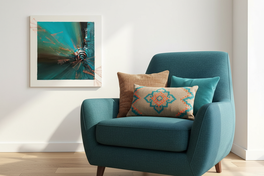 Radar Painting – Armchair Close-Up with Cushions